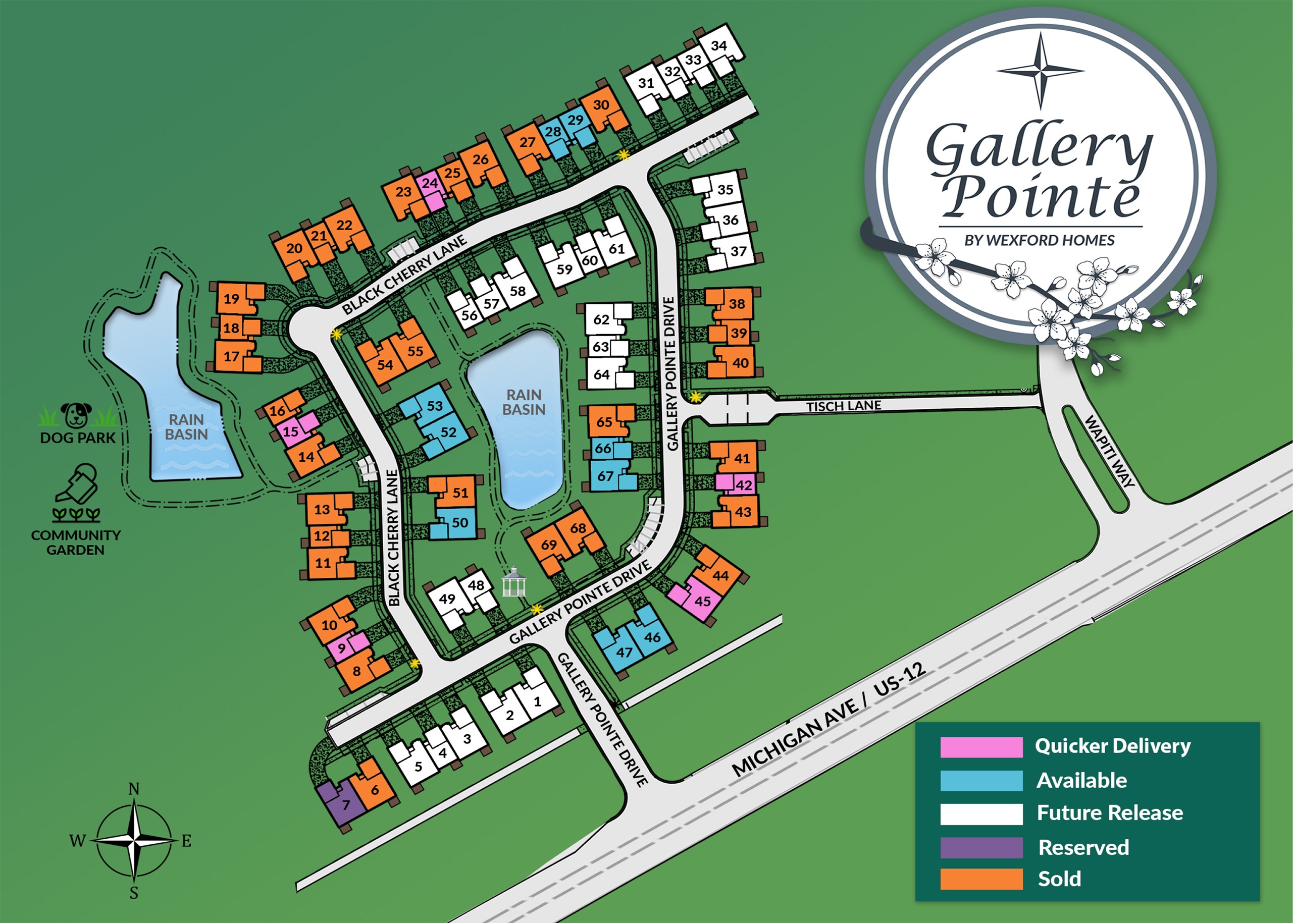 The Gallery Pointe by Wexford Homes Site Plan
